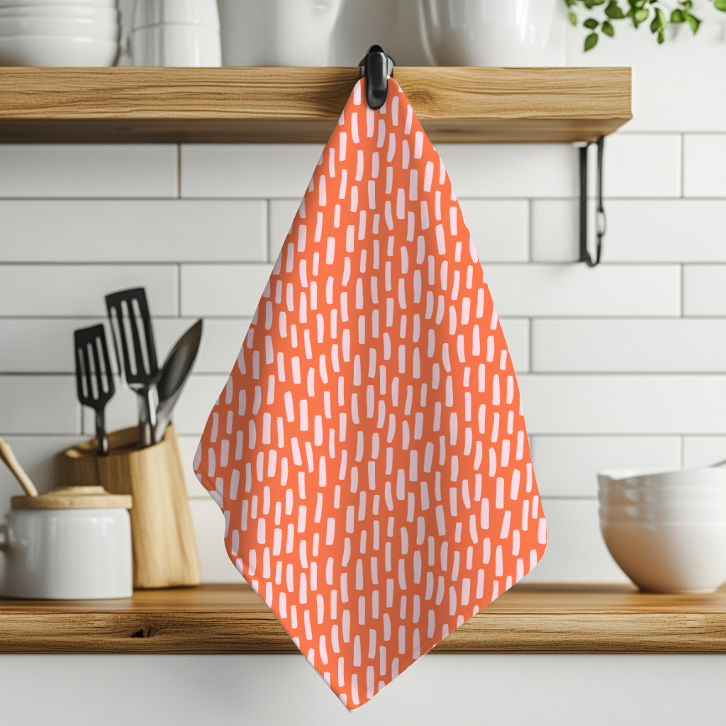 Sketched Flowers + Almond Slivers | Reversible Hand Towel