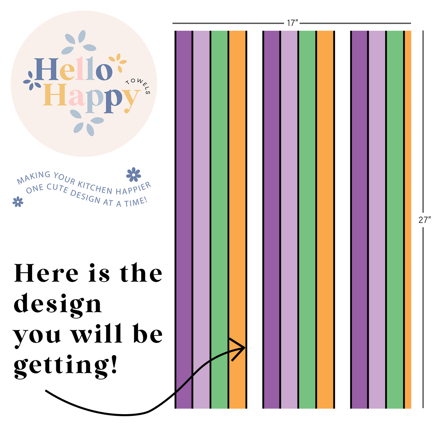 Candy Stripes | Double-Sided Hand Towel
