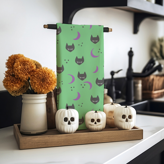 Cats and Moons | Double-Sided Hand Towel