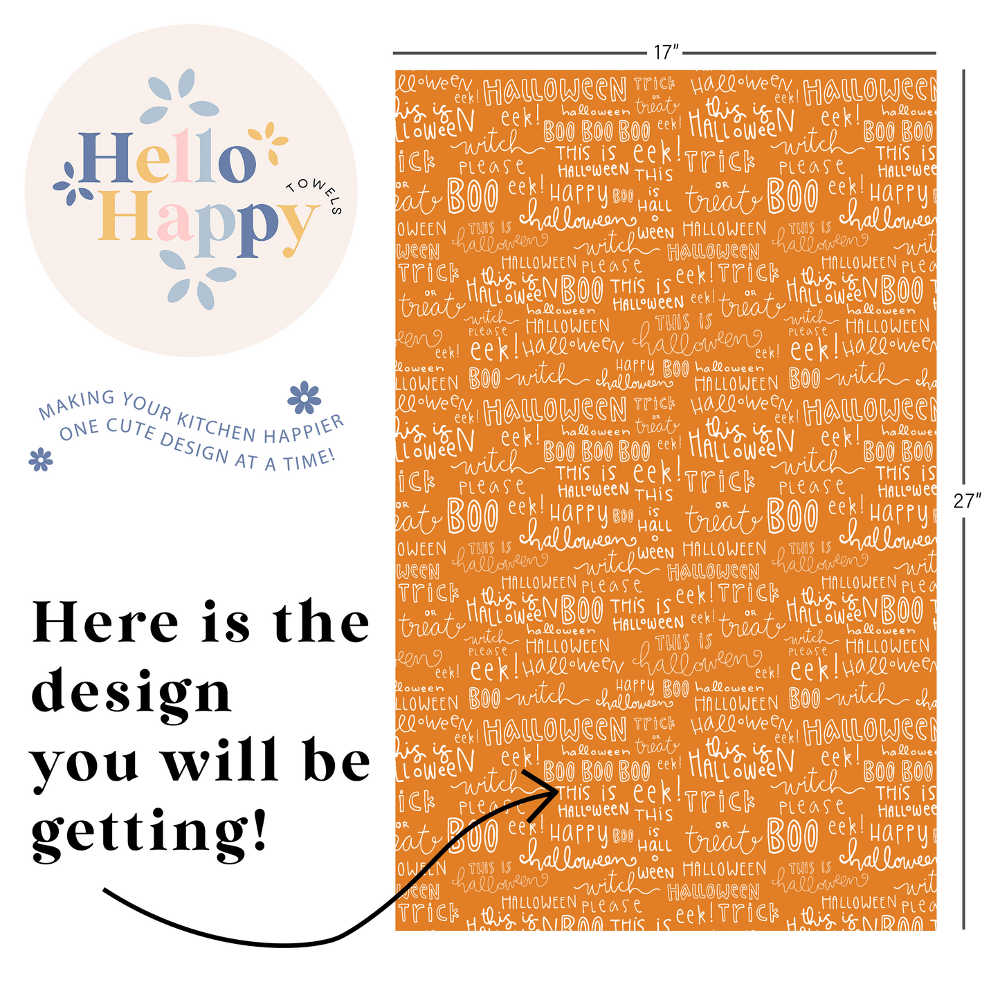 Halloween Words | Double-Sided Hand Towel