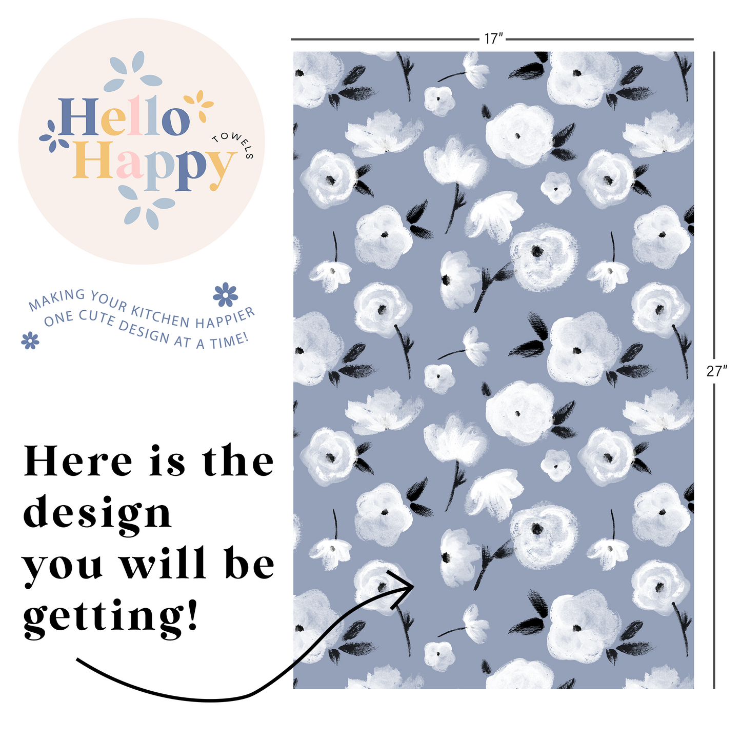Brushed Florals | Double-Sided Hand Towel