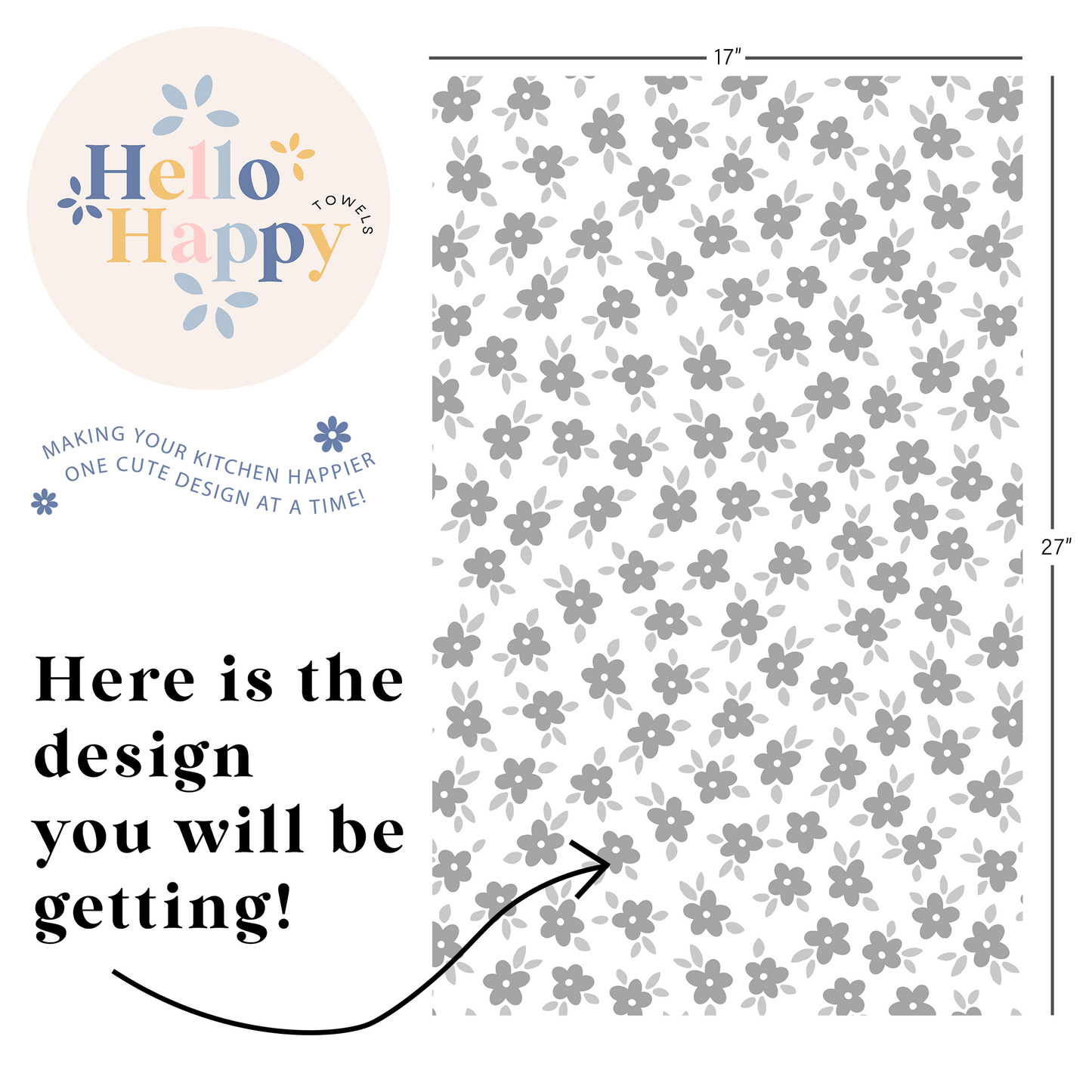 Mini Daisies | Double-Sided Hand Towel