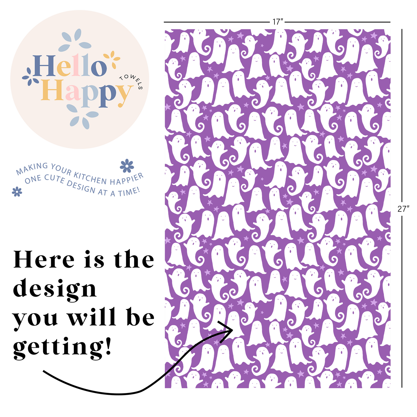 Lil Ghosties | Double-Sided Hand Towel