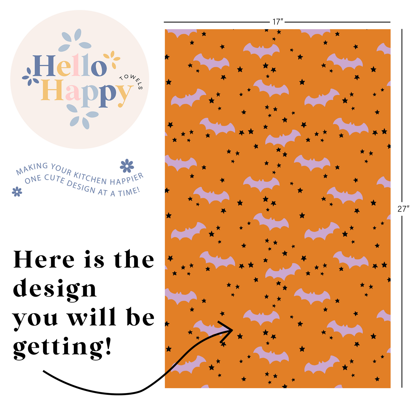 Twinkle Bats | Double-Sided Hand Towel