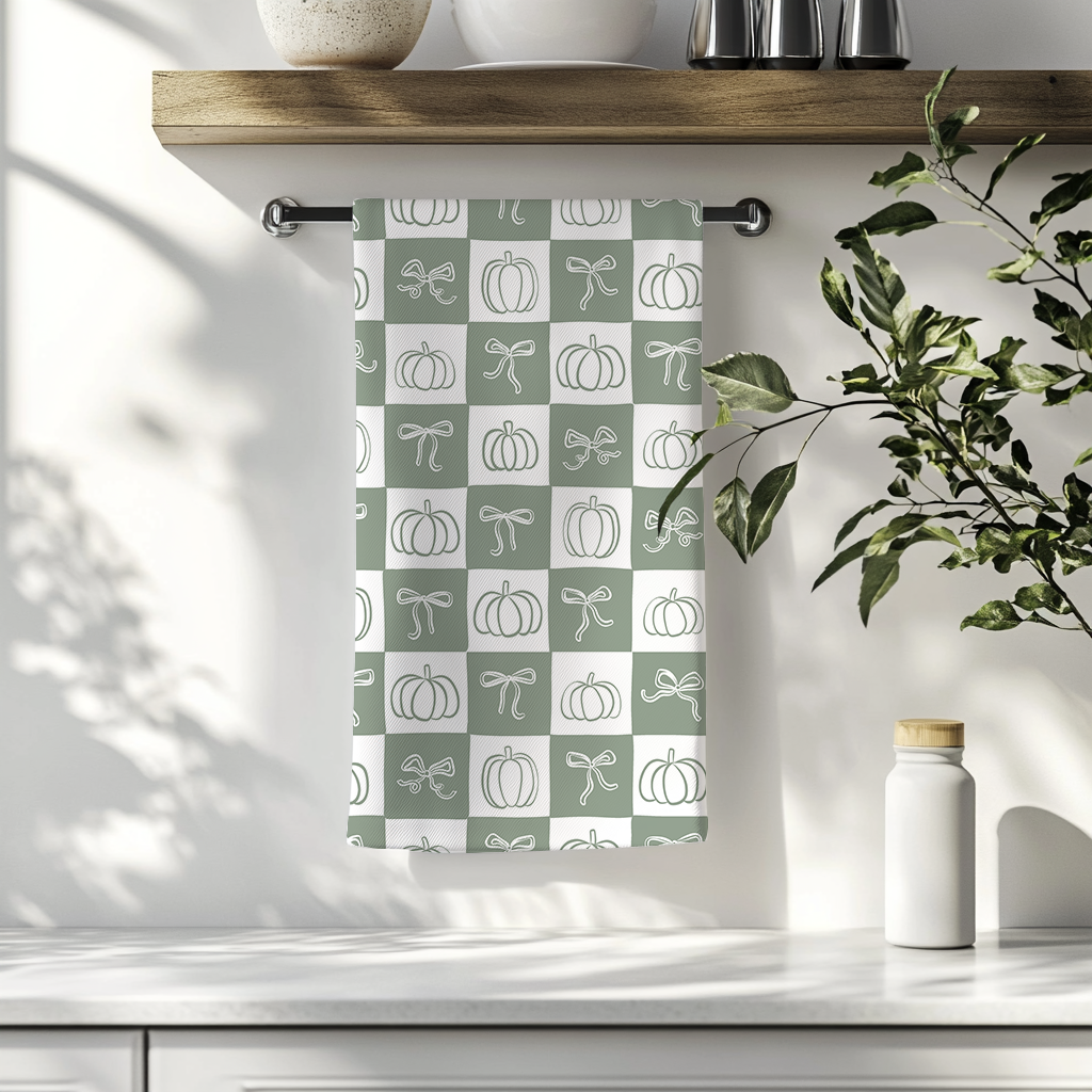 Dainty Pumpkins and Bows | Double-Sided Hand Towel