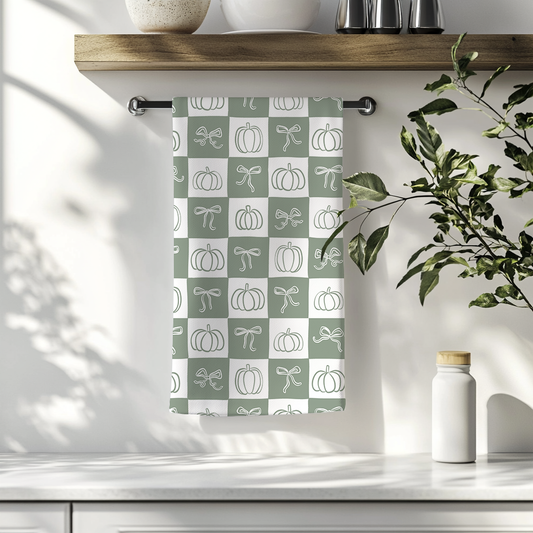 Dainty Pumpkins and Bows | Double-Sided Hand Towel