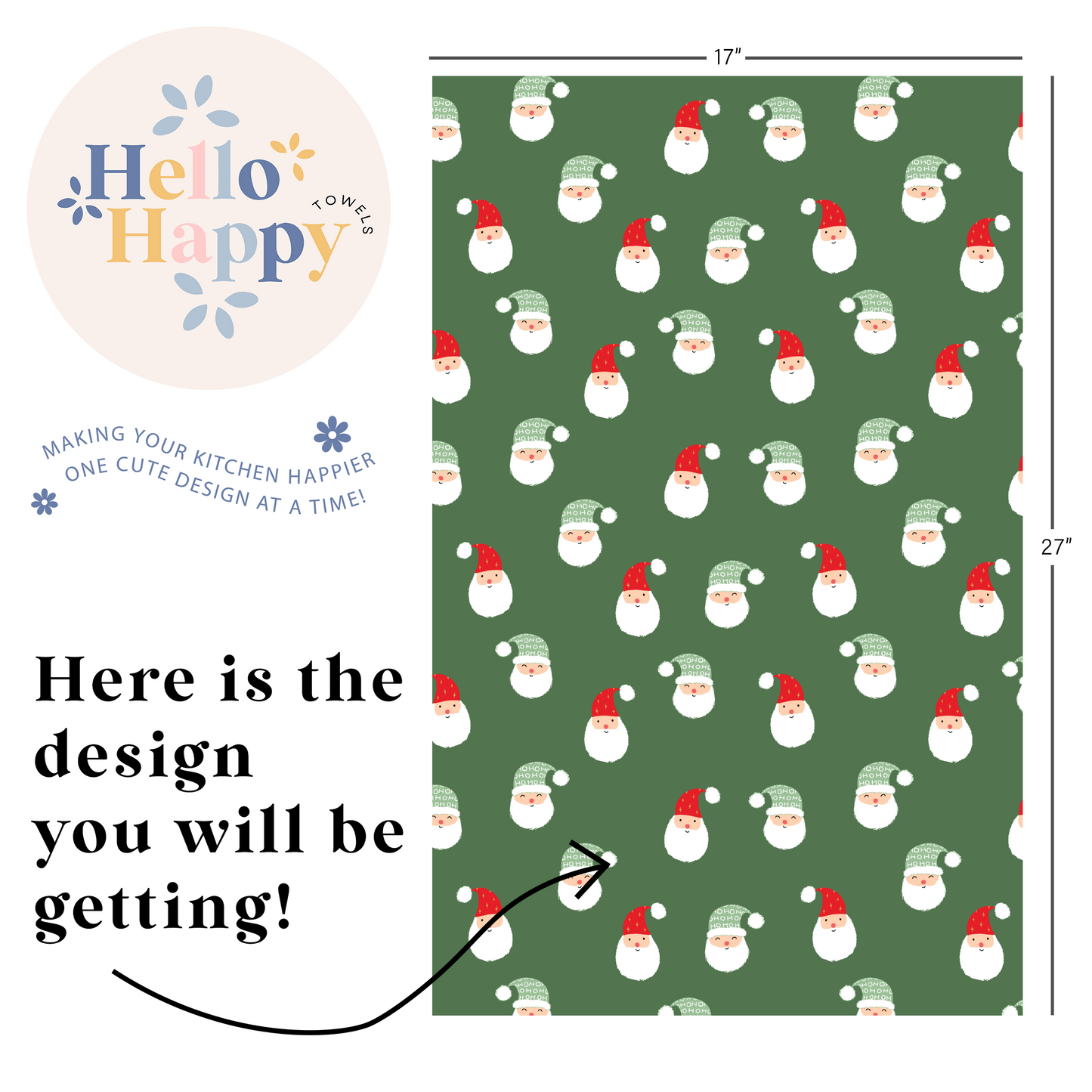Santas | Double-Sided Hand Towel