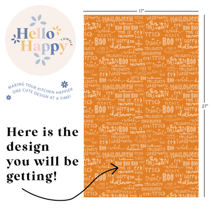 Halloween Words | Double-Sided Hand Towel