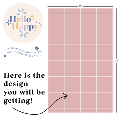 Dusty Rose Grid | Double-Sided Hand Towel