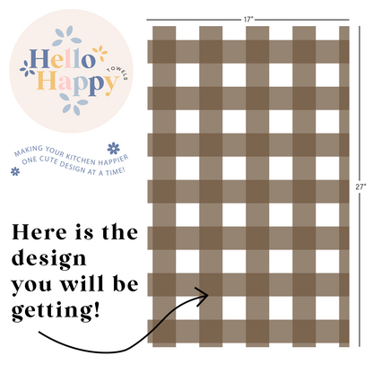 Gingham Brown | Double-Sided Hand Towel