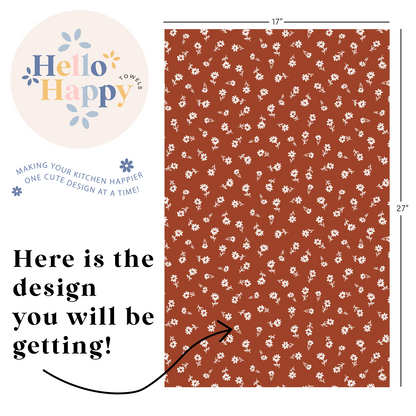 Tossed Mini Flowers | Double-Sided Hand Towel
