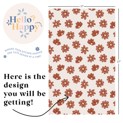 Sketched Daisies | Double-Sided Hand Towel