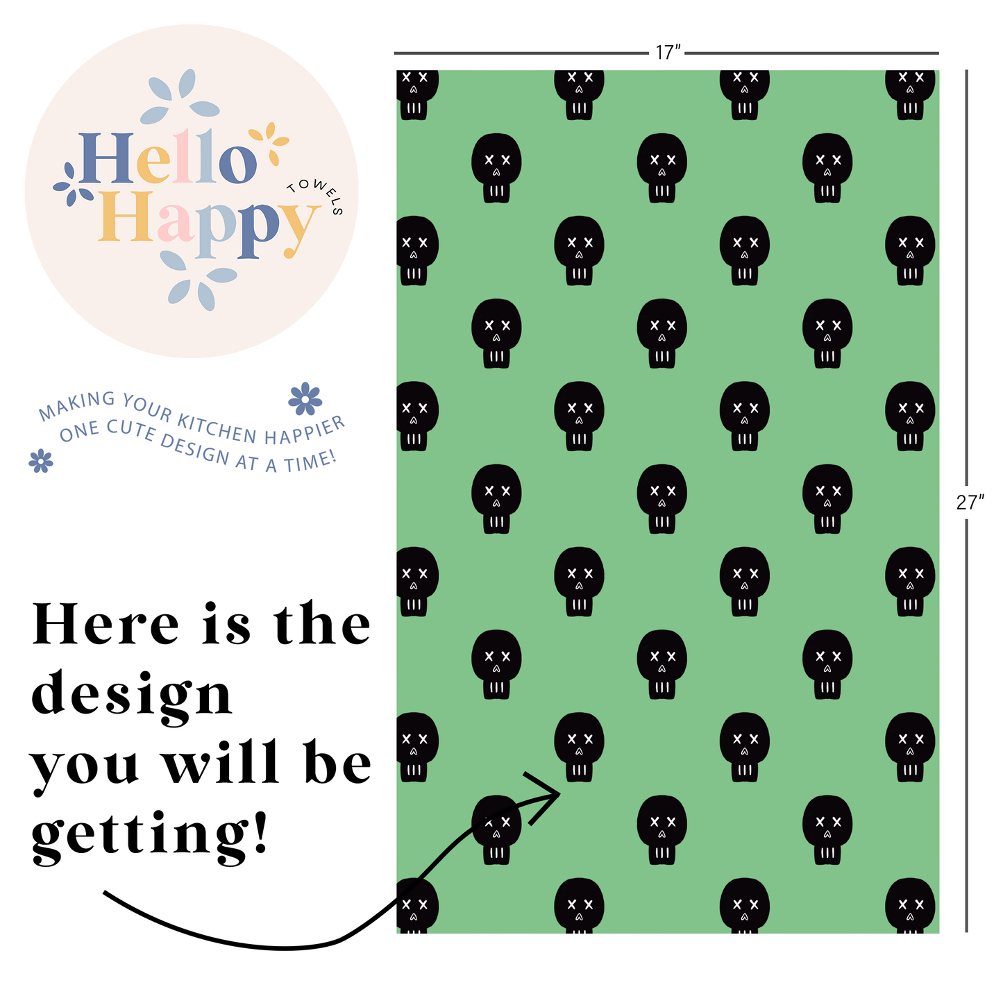 Skulls | Double-Sided Hand Towel