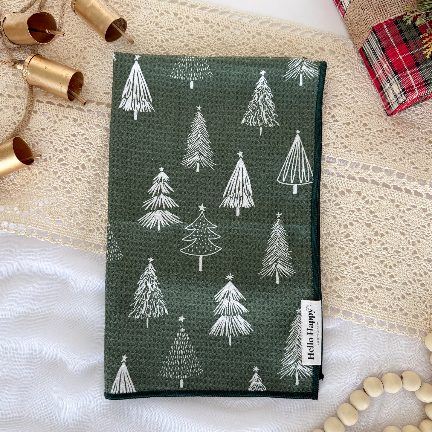 Festive Trees | Double-Sided Hand Towel