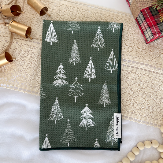 Festive Trees | Double-Sided Hand Towel