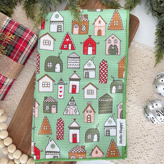 Holiday Houses | Double-Sided Hand Towel