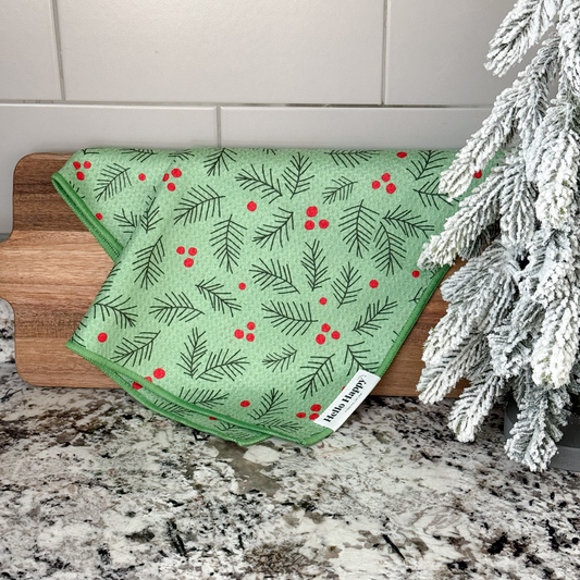 Holly and Pines | Double-Sided Hand Towel