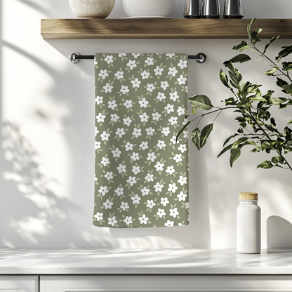 Mini Daisies Sage | Double-Sided Hand Towel