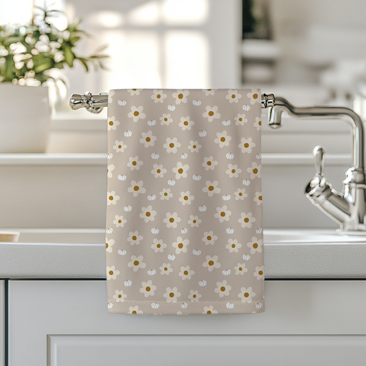 Pumpkins and Flowers | Double-Sided Hand Towel