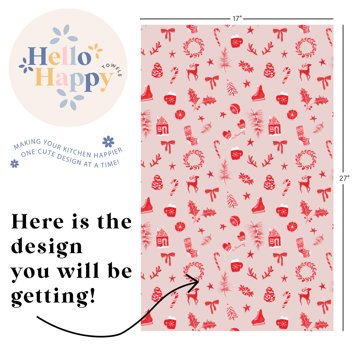 Winter Frolic | Double-Sided Hand Towel
